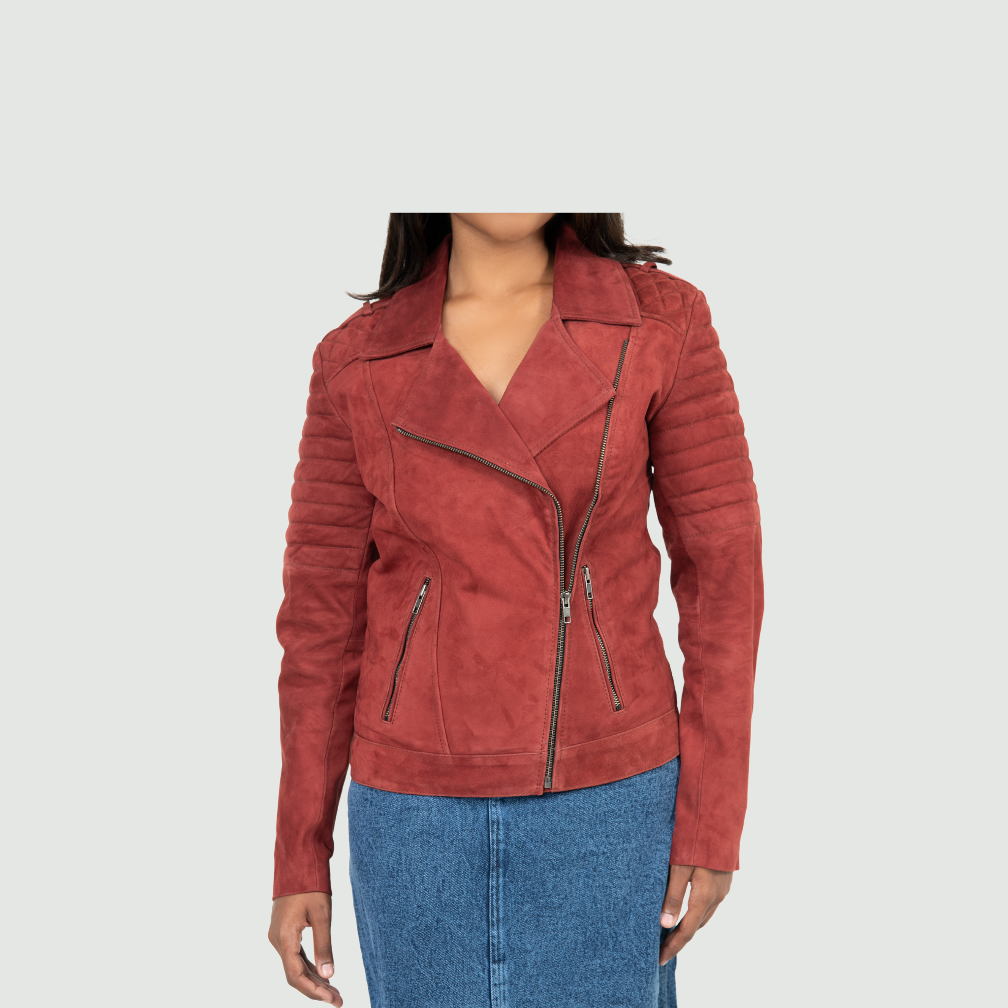 Brick Red Biker Jacket