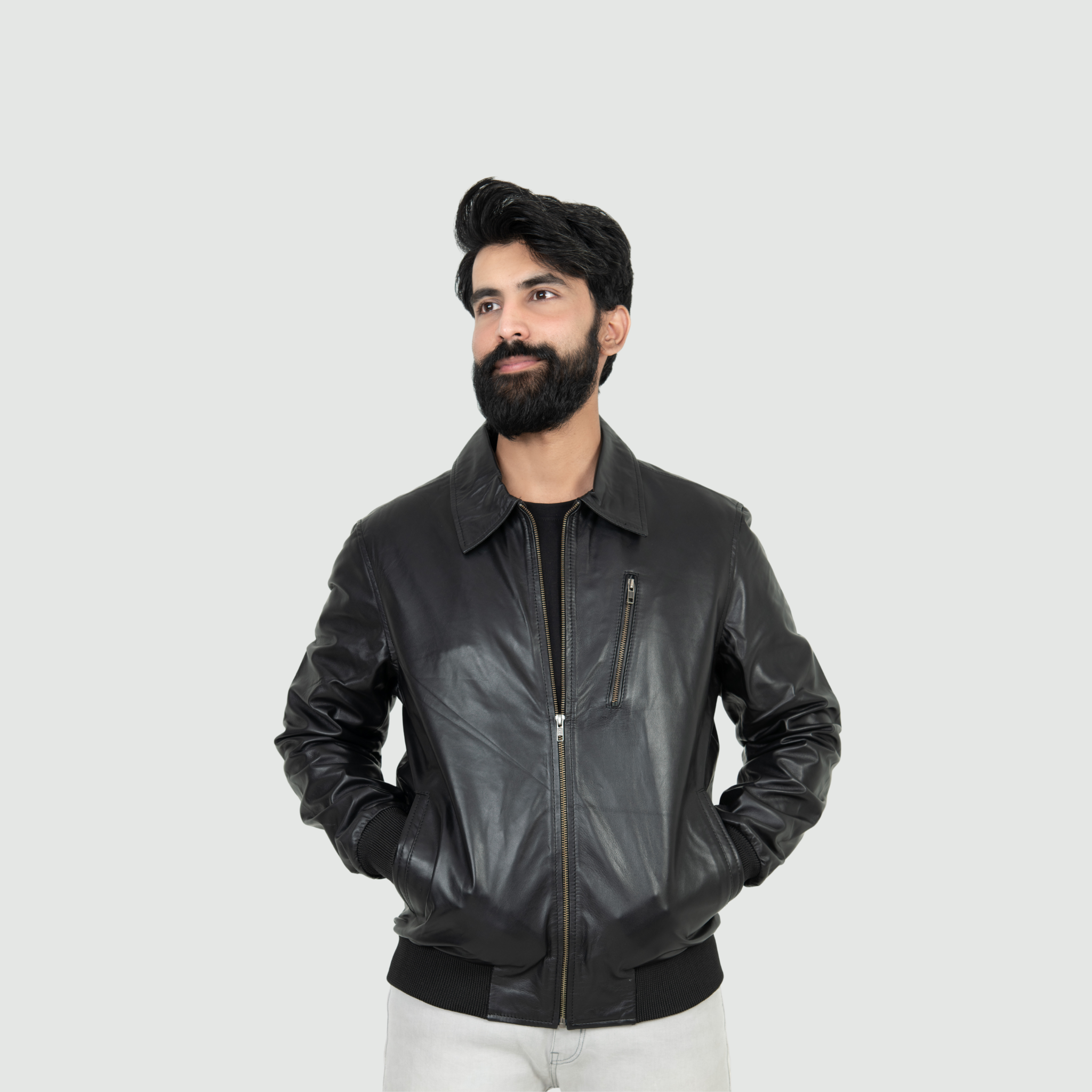 Jet Black Classic Jacket Classic Straight Fit