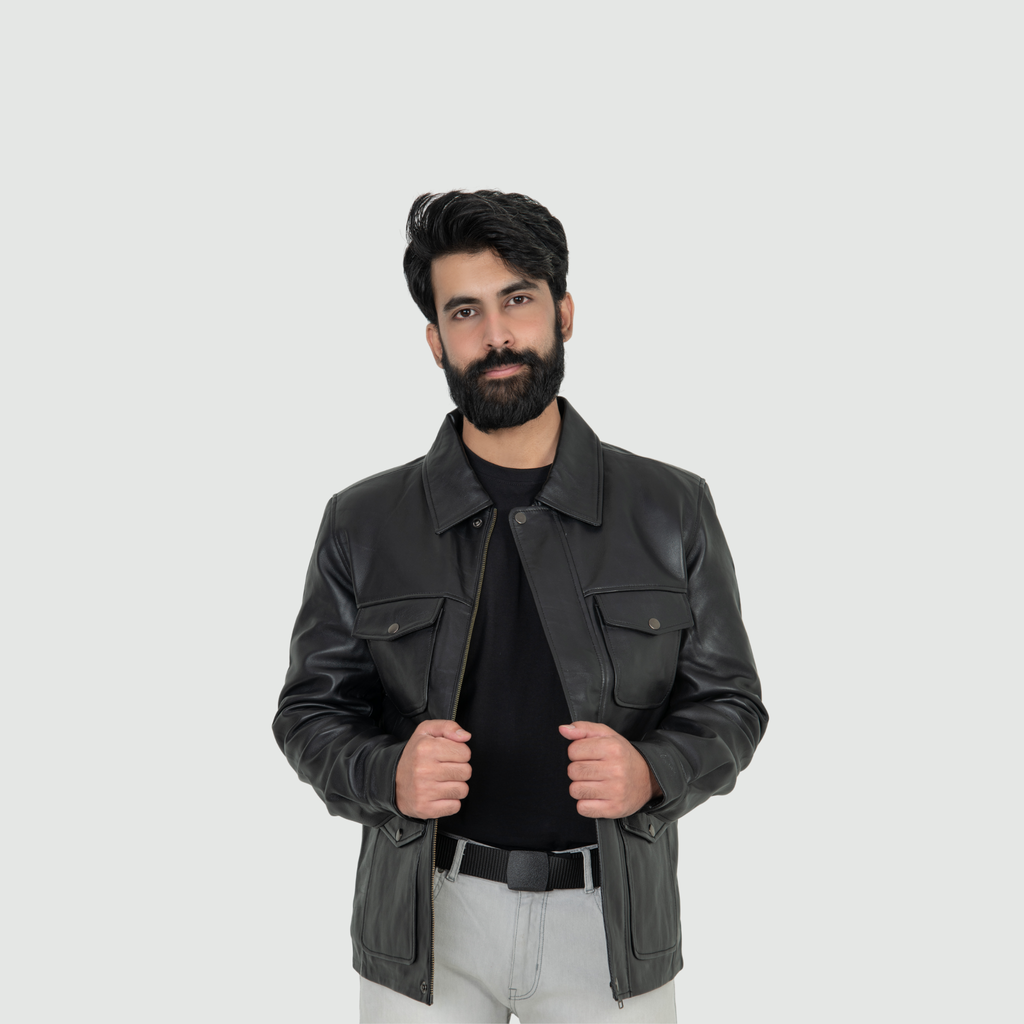 Jet Black Classic Jacket Classic Shirt Collar