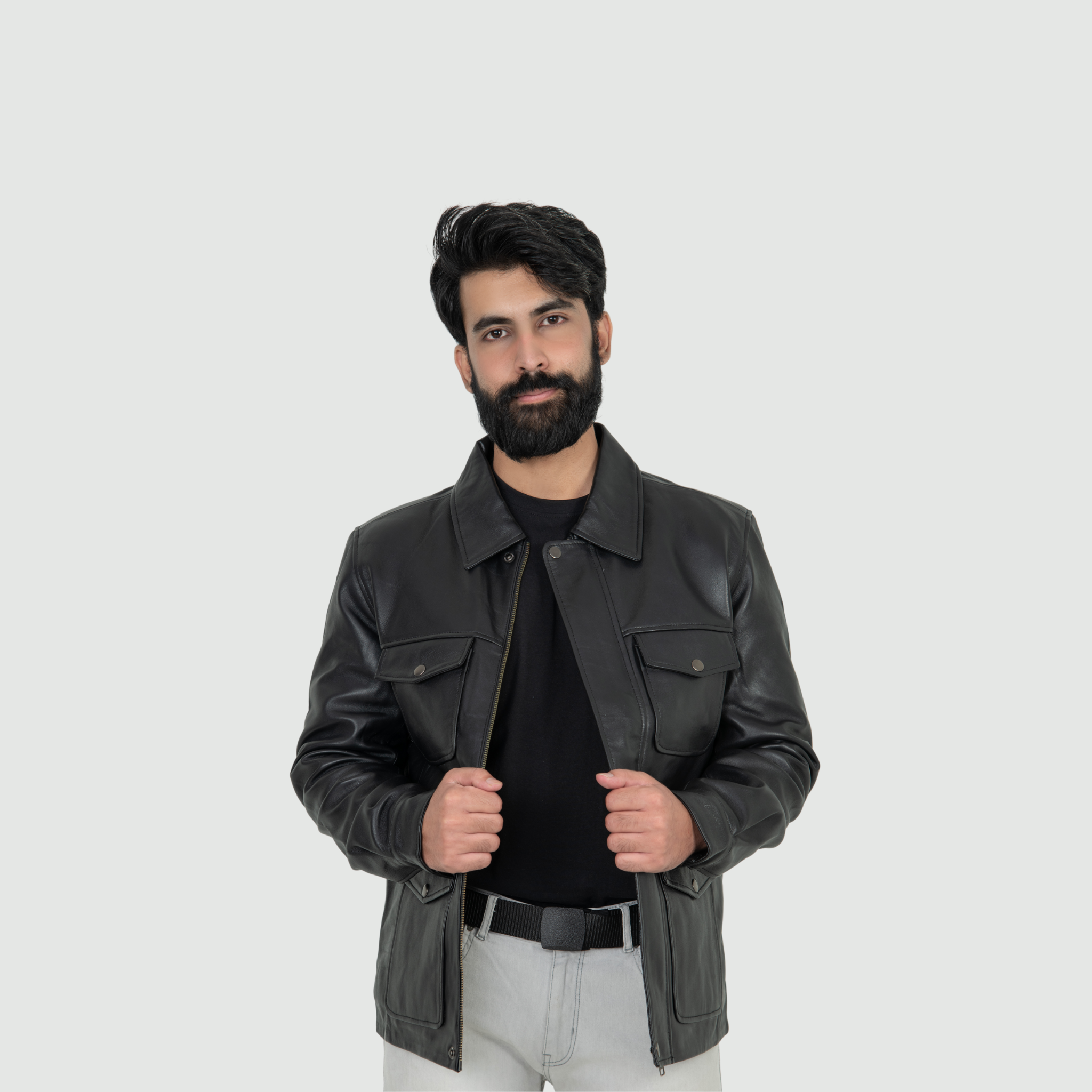 Jet Black Classic Jacket Classic Shirt Collar
