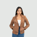 Tan Brown Suede Biker Jacket