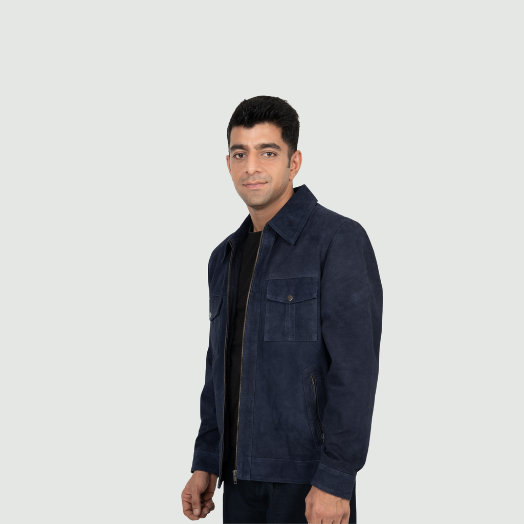 Deep Navy Blue Casual Jacket