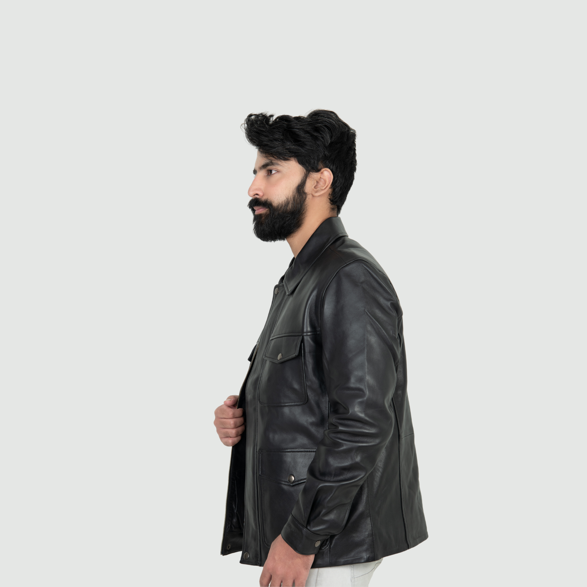 Jet Black Classic Jacket Classic Shirt Collar