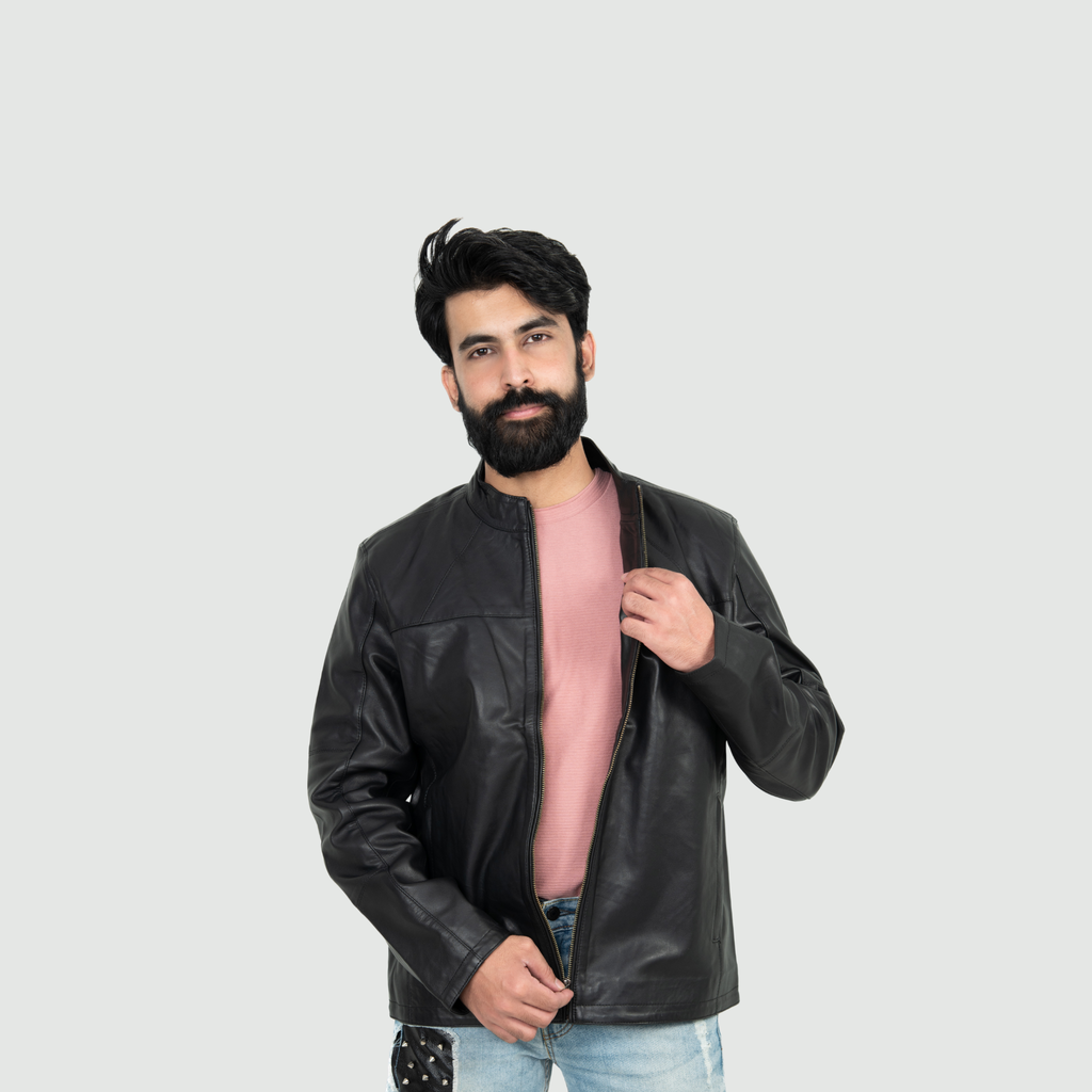 Jet Black Bomber Jacket
