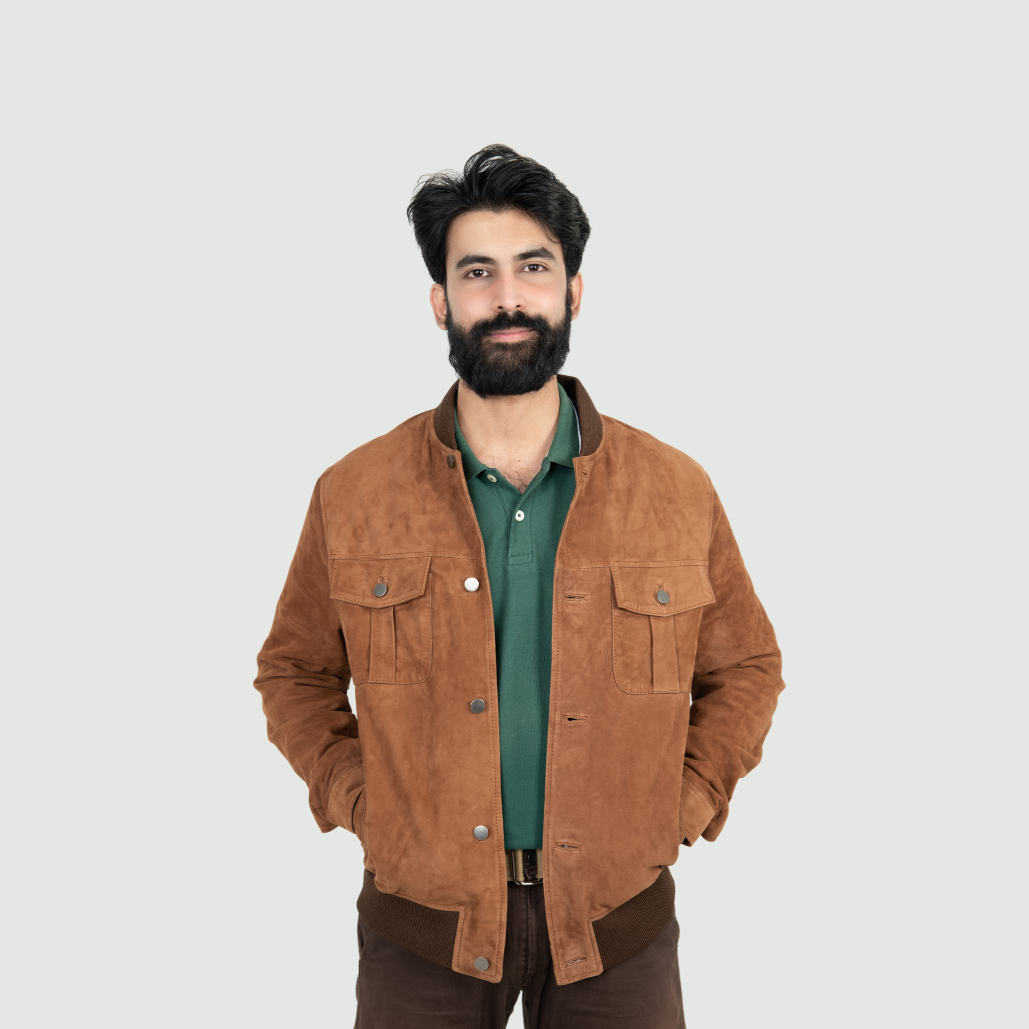 Light Brown Bomber Jacket