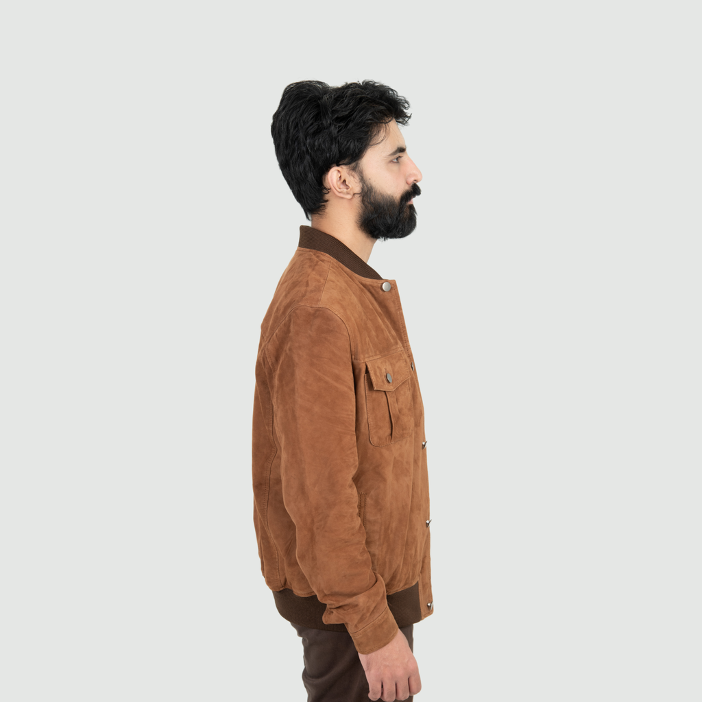 Light Brown Bomber Jacket