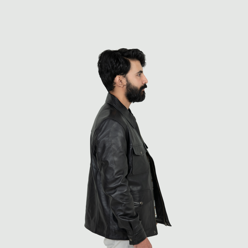 Jet Black Classic Jacket Classic Shirt Collar