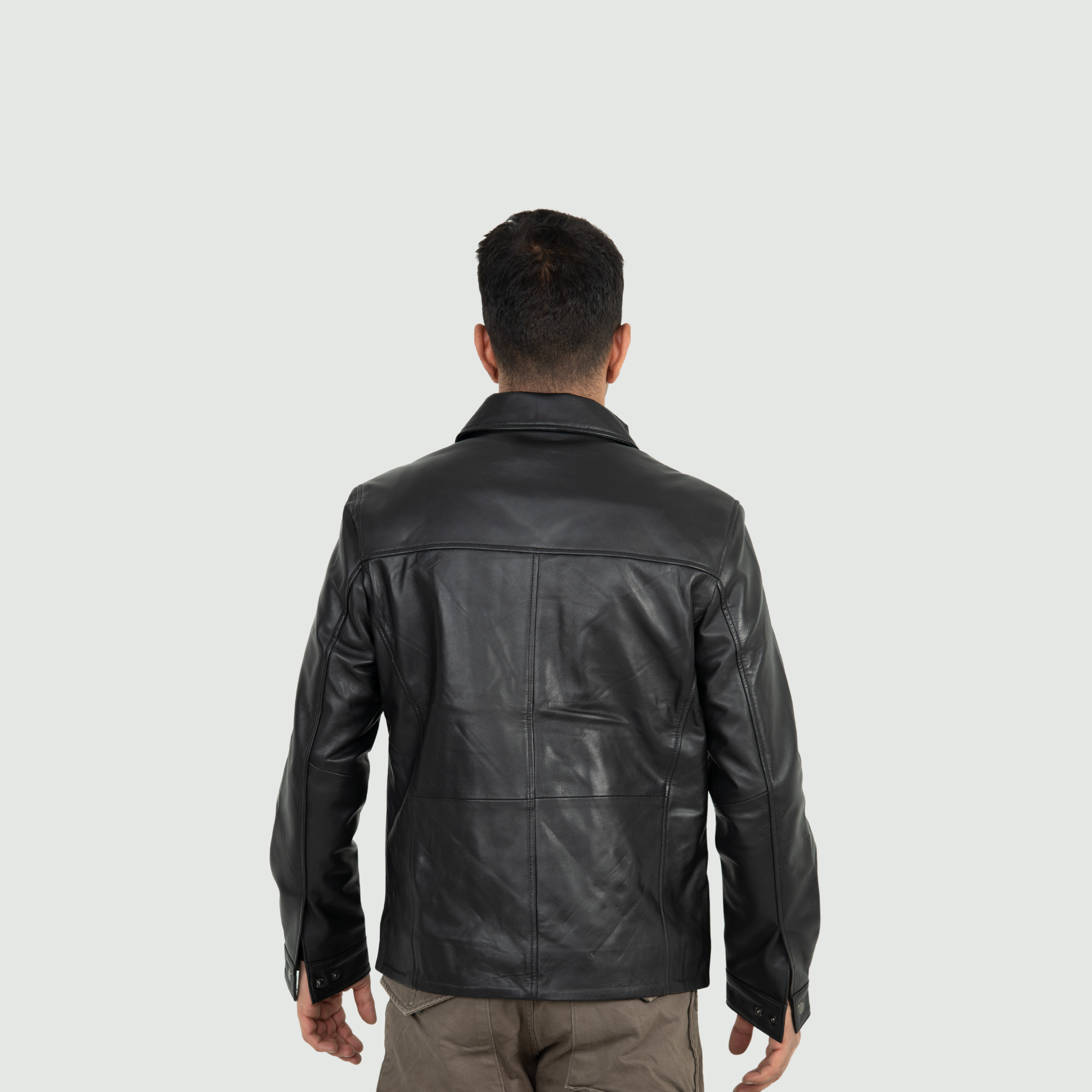 Jet Black Classic Jacket Sharp Shirt-Style Collar