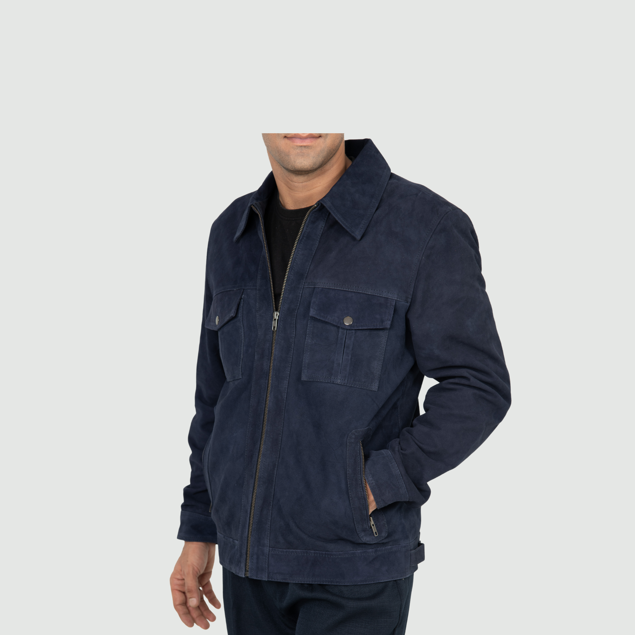 Deep Navy Blue Casual Jacket