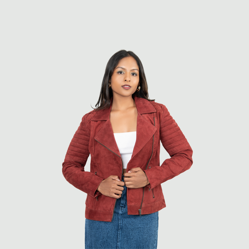Brick Red Biker Jacket