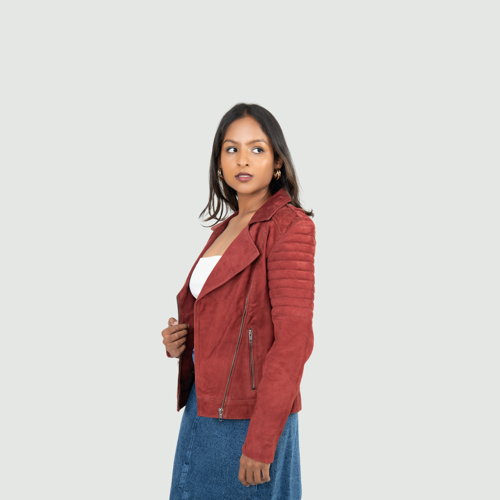 Brick Red Biker Jacket