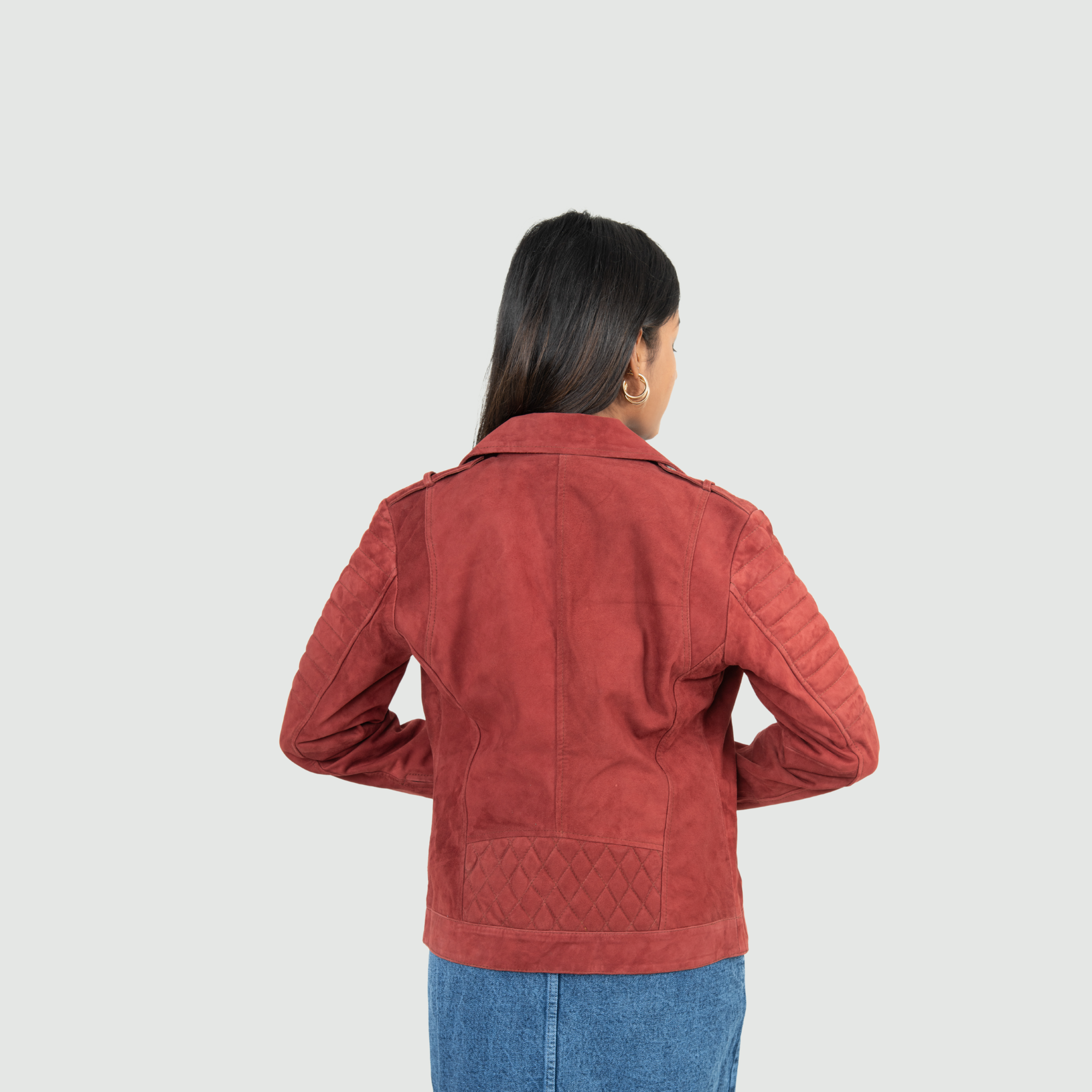 Brick Red Biker Jacket