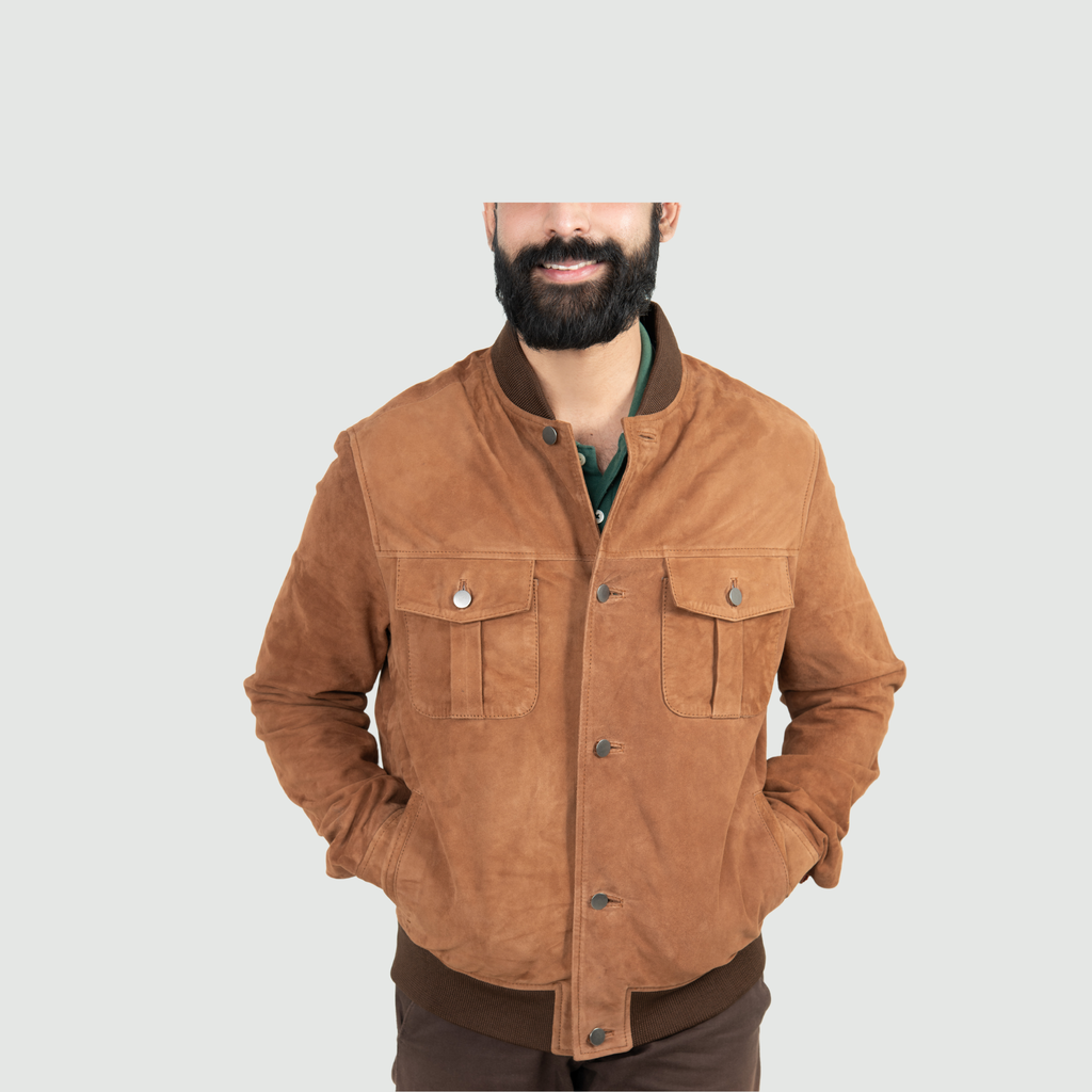 Light Brown Bomber Jacket